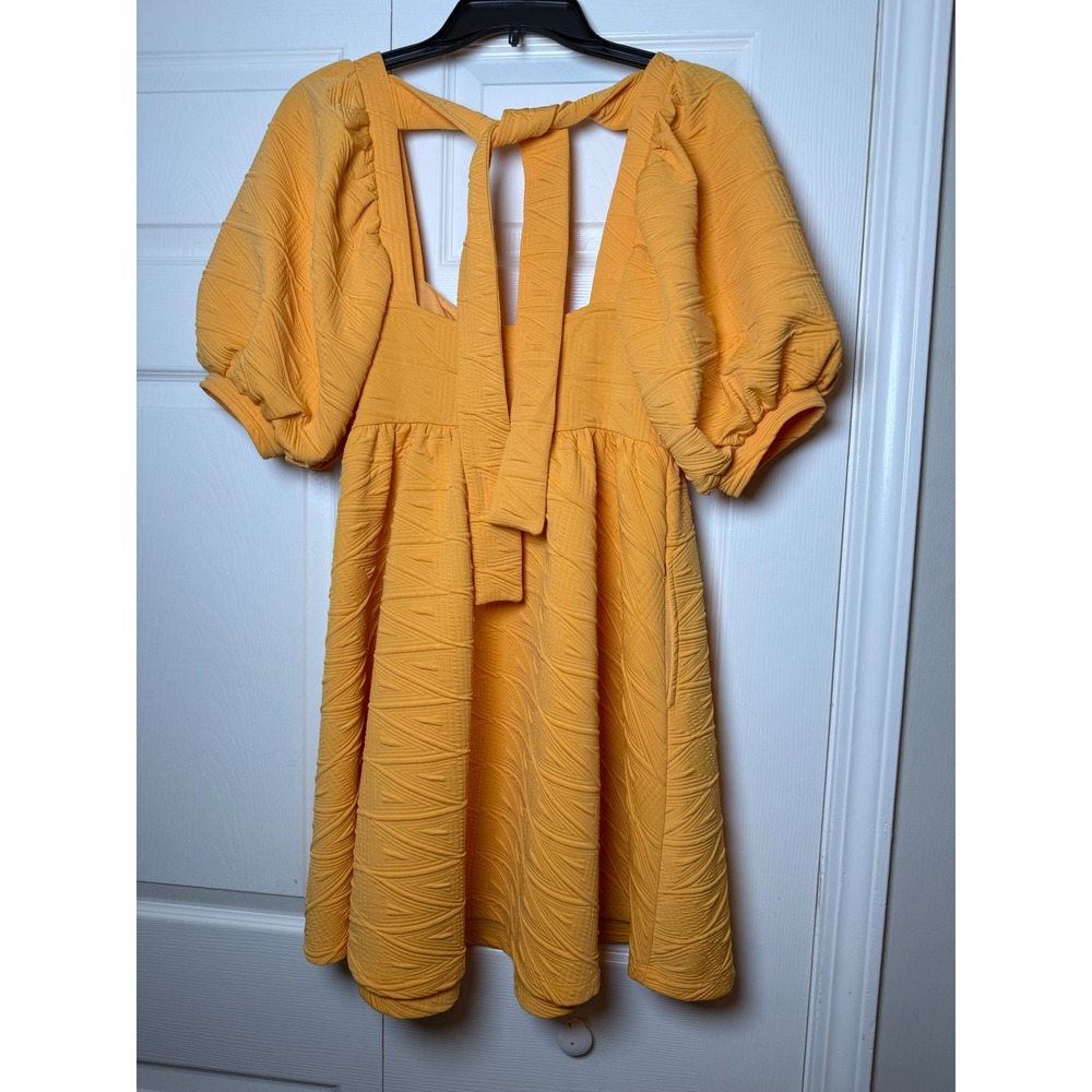Free People Carrot Ginger Violet Mini Dress Puff Sleeves - Picture 11 of 12